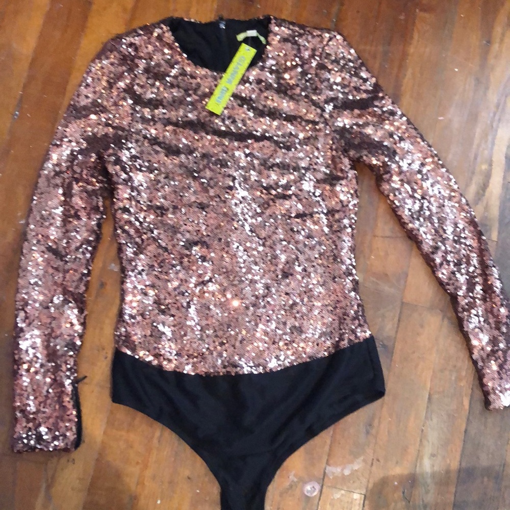 Gianni Bini glitter bodysuit size small NWT